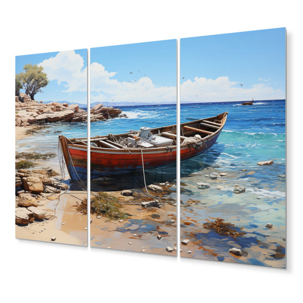 Breakwater Bay Anchored Boat II Coastal Metal Wall Decor Set Wayfair   Anchored Boat II   Coastal Metal Wall Decor Set 